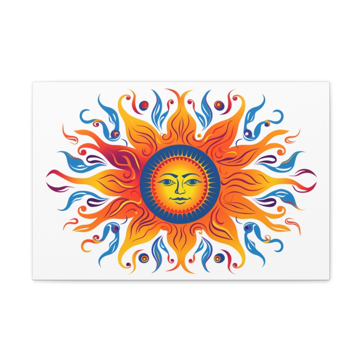 Trippy Hippie Sun Art Canvas Print: The Star That Brings Life