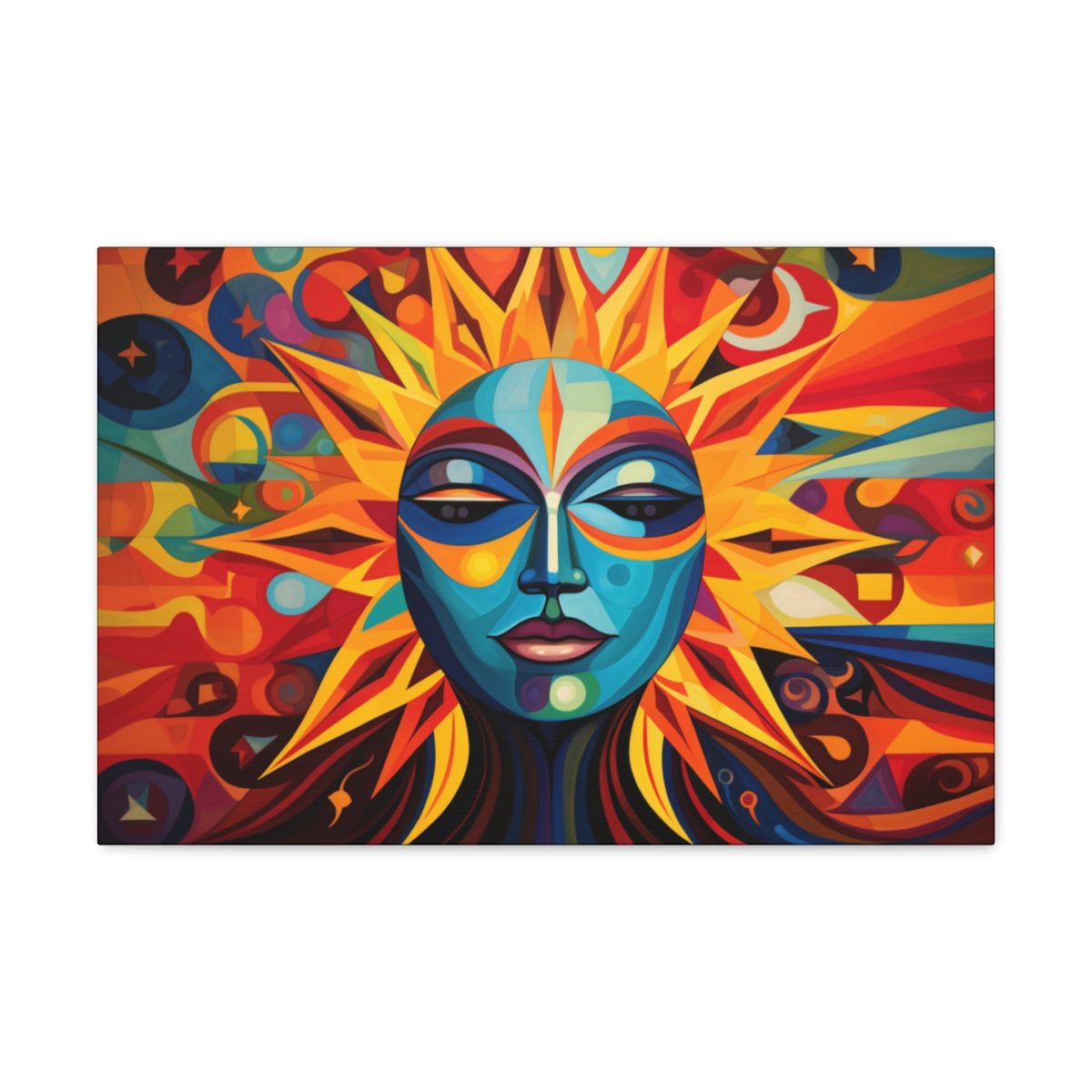 Trippy Abstract Geometric Art Canvas Print: Mother Of The Sun