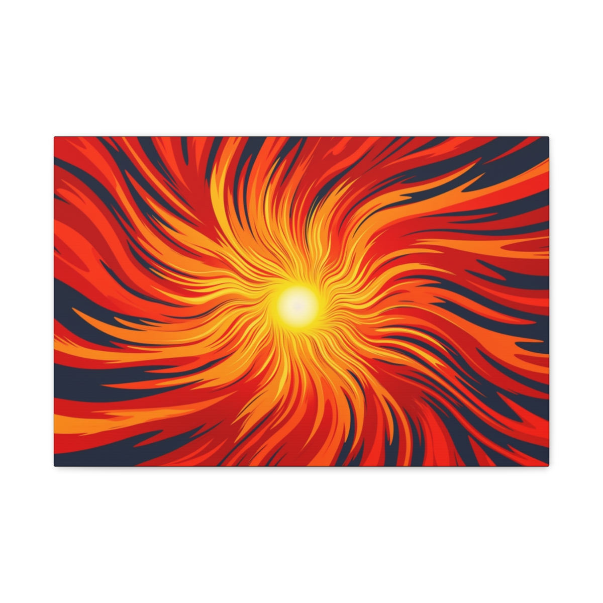 Abstract Sun Art Canvas Print: Eternal Swirl Of Fire