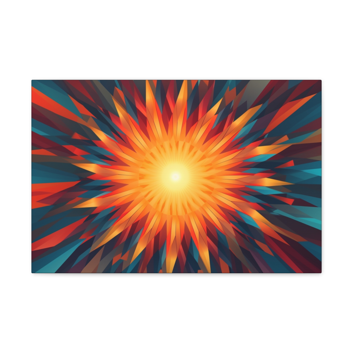 Trippy Hippie Sun Art Canvas Print: Explosion Of Expression