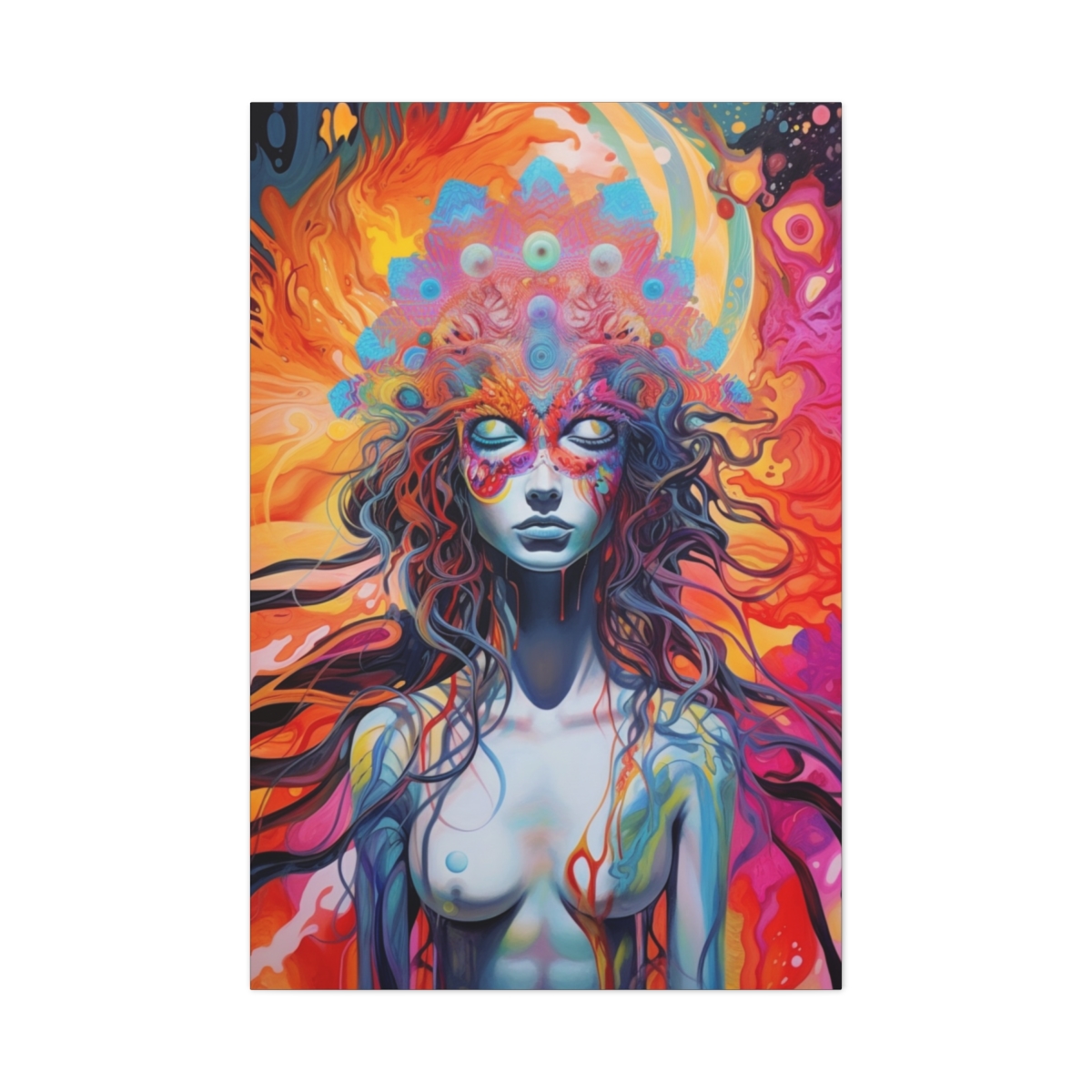 Hippie Trippy Sexy Art Canvas Print: Soul Bonding