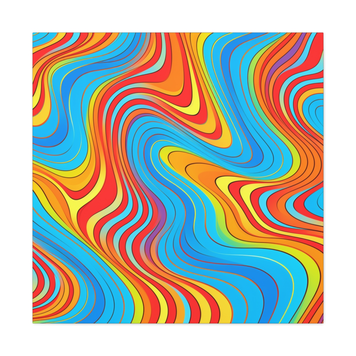 Geometric Abstract Trippy Art Canvas Print: Mind Warp