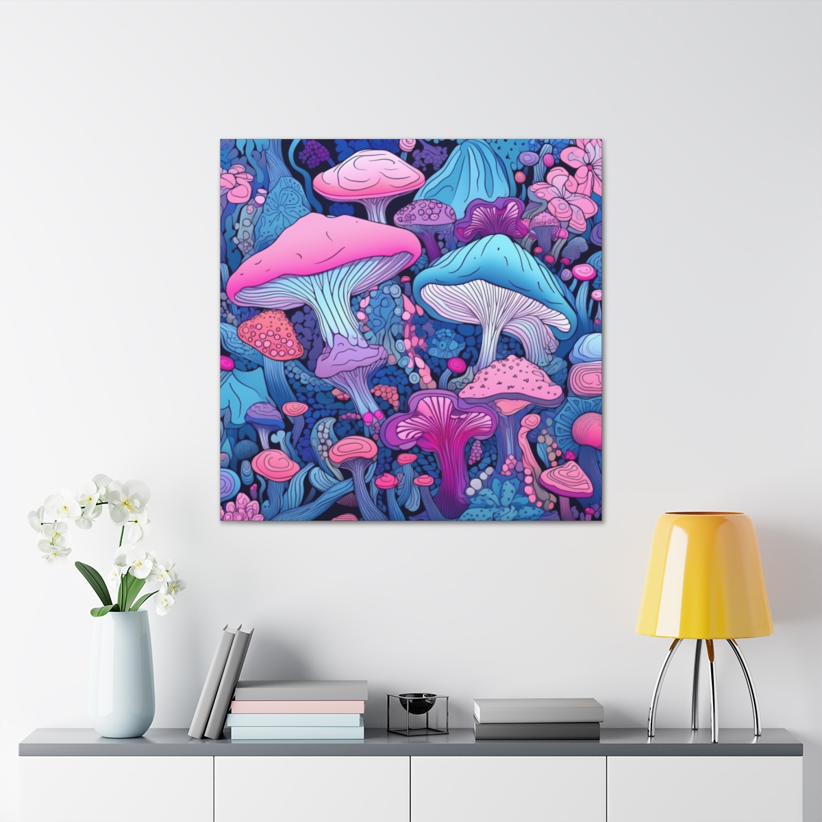 Psychedelic Mushroom Trippy Art: Forest Of Magic Shrooms