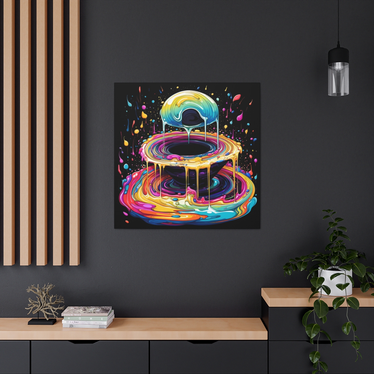 Hippie Trippy Abstract Art Canvas Print: Through The Hoops
