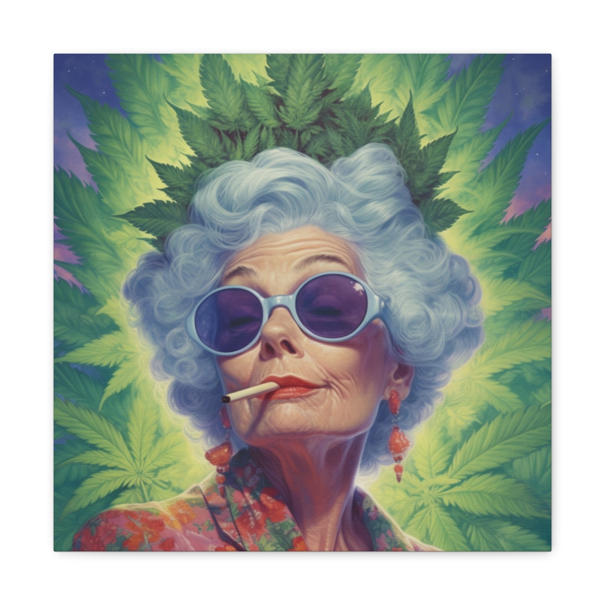 Female Stoner Art Canvas Print: Grandma is So Fucking Cool