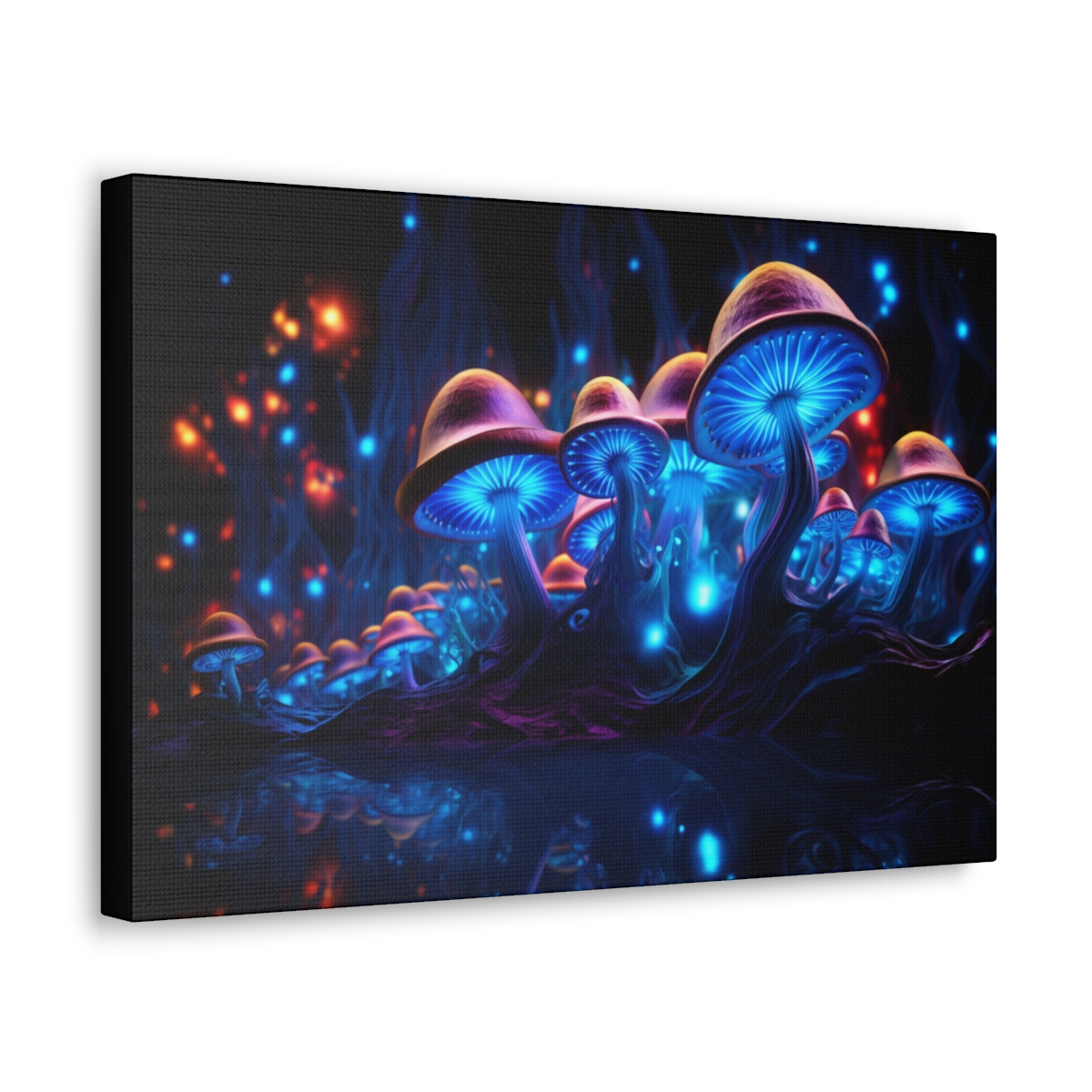 Trippy Mushroom Art Canvas Print: Bioluminescent