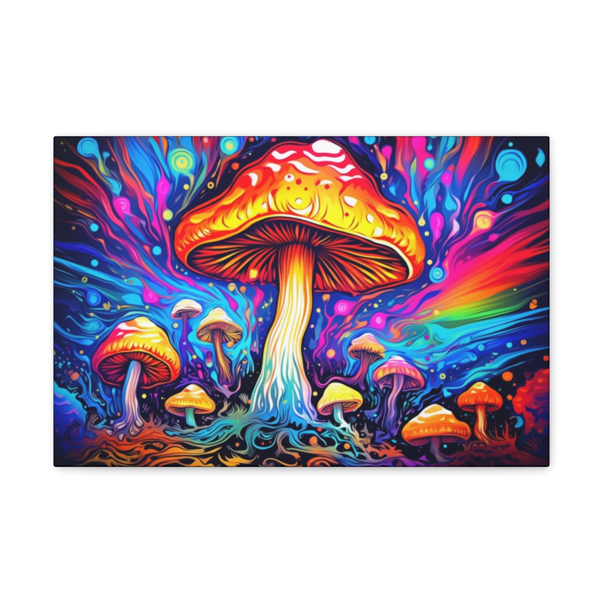 Psychedelic Mushroom Meditation Art Canvas Print: Into The New Realm