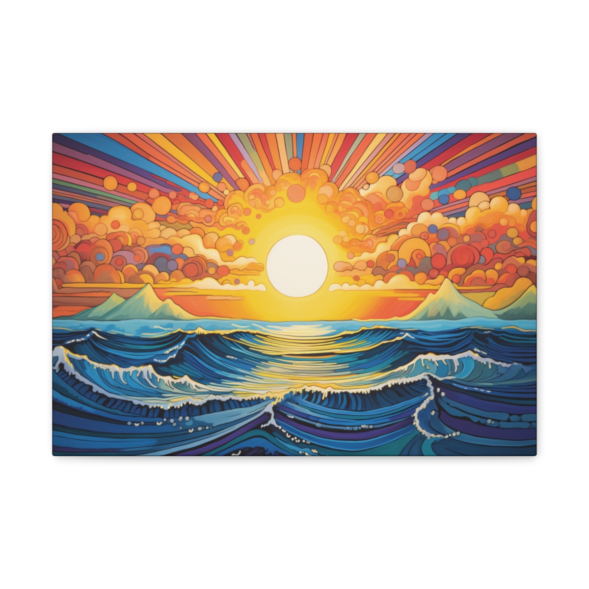 Trippy Nature Sun Art: Morning Star On The Ocean