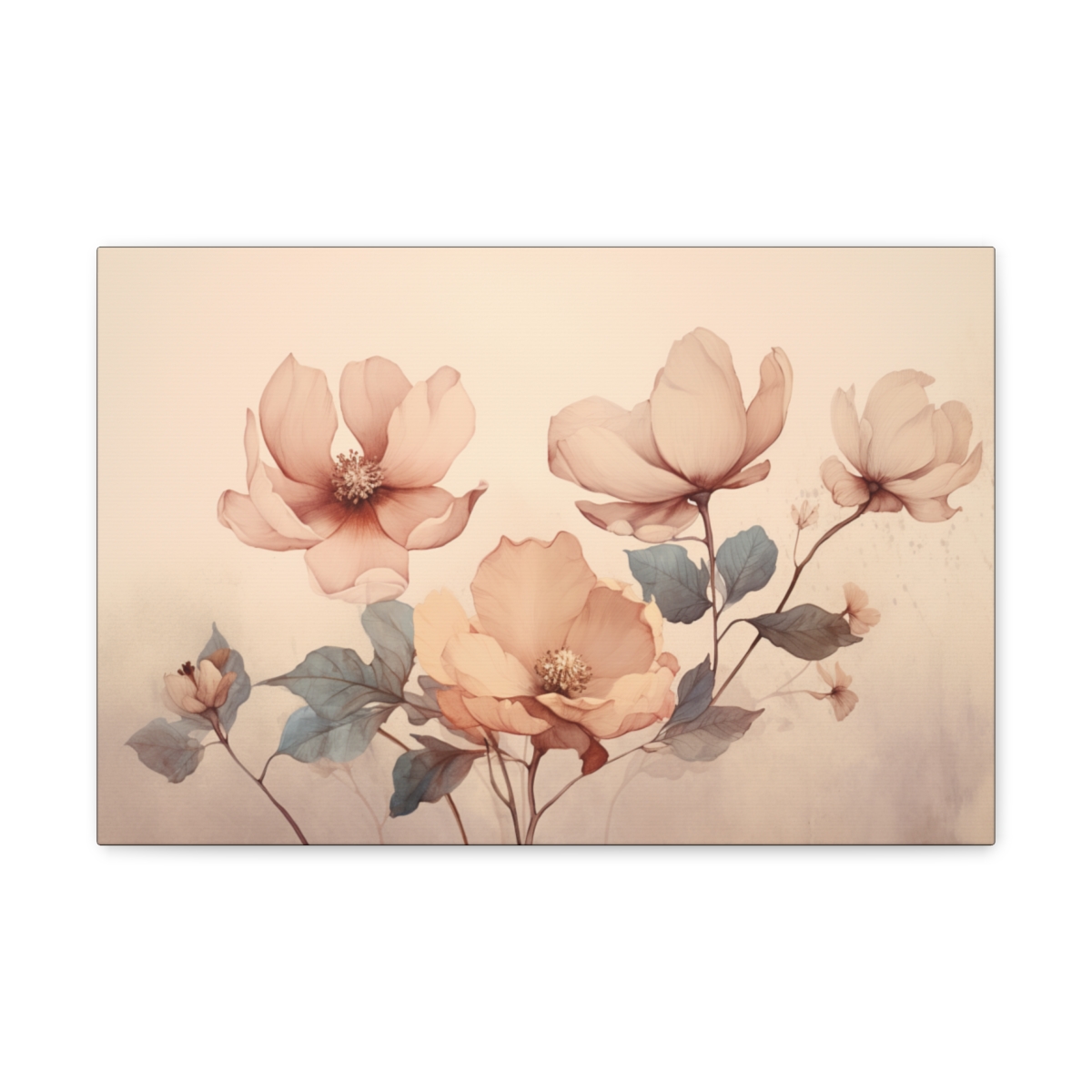 Minimalist Boho Art Canvas Print: Blossoms
