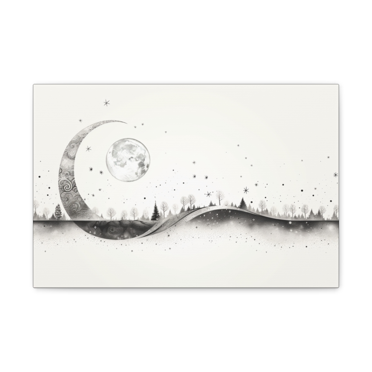 Boho Moon Art Canvas Print: Gift From The Cosmos