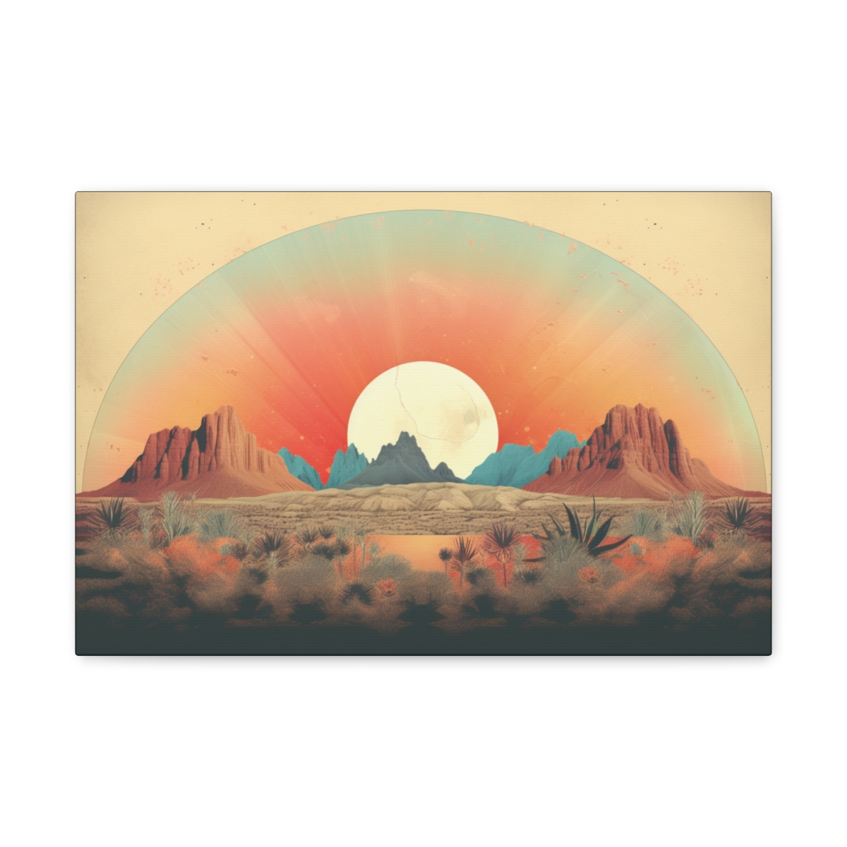 Boho Nature Art Canvas Print: New Day Hues