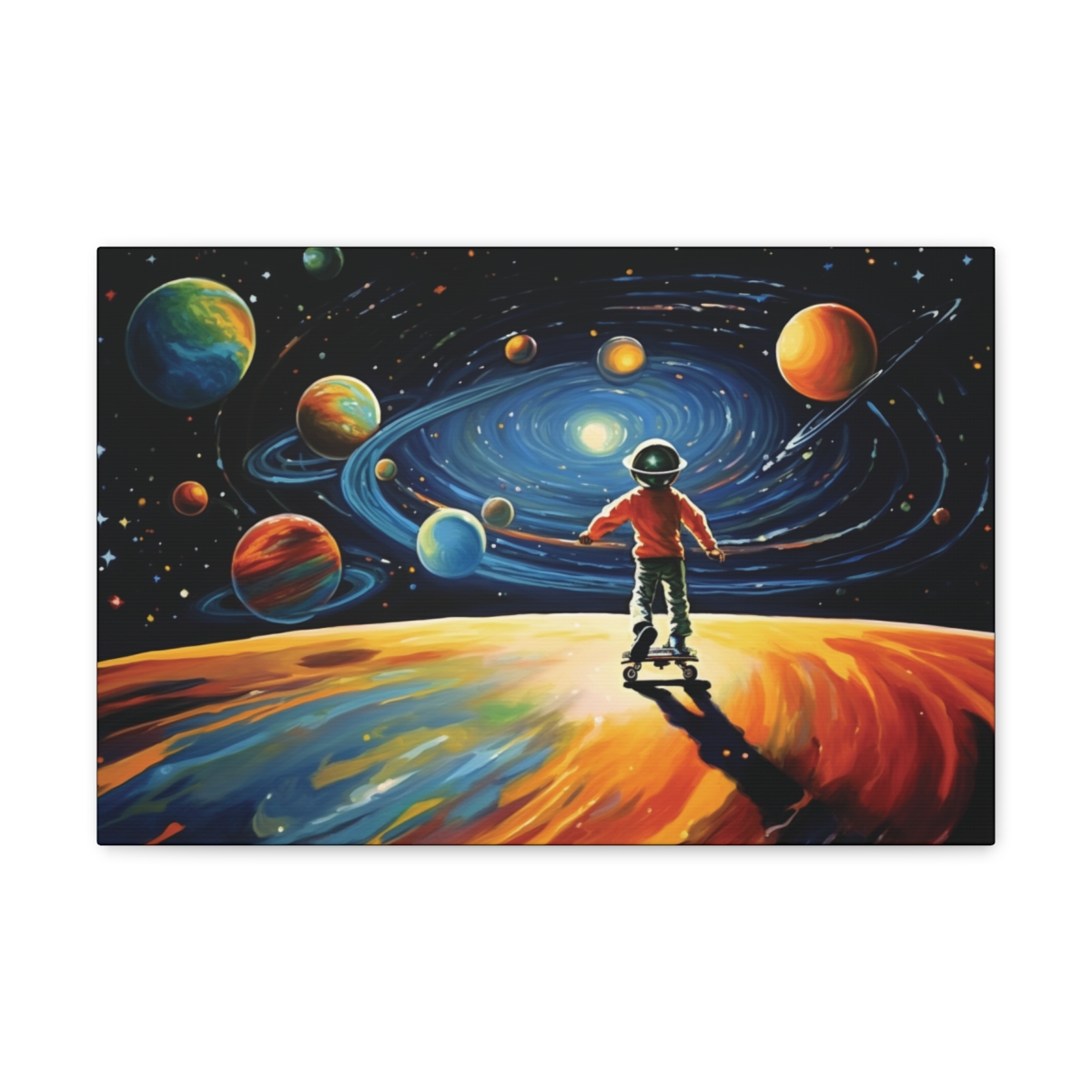 Retro 50s Space Art Canvas Print: The Best Roller Rink Ever