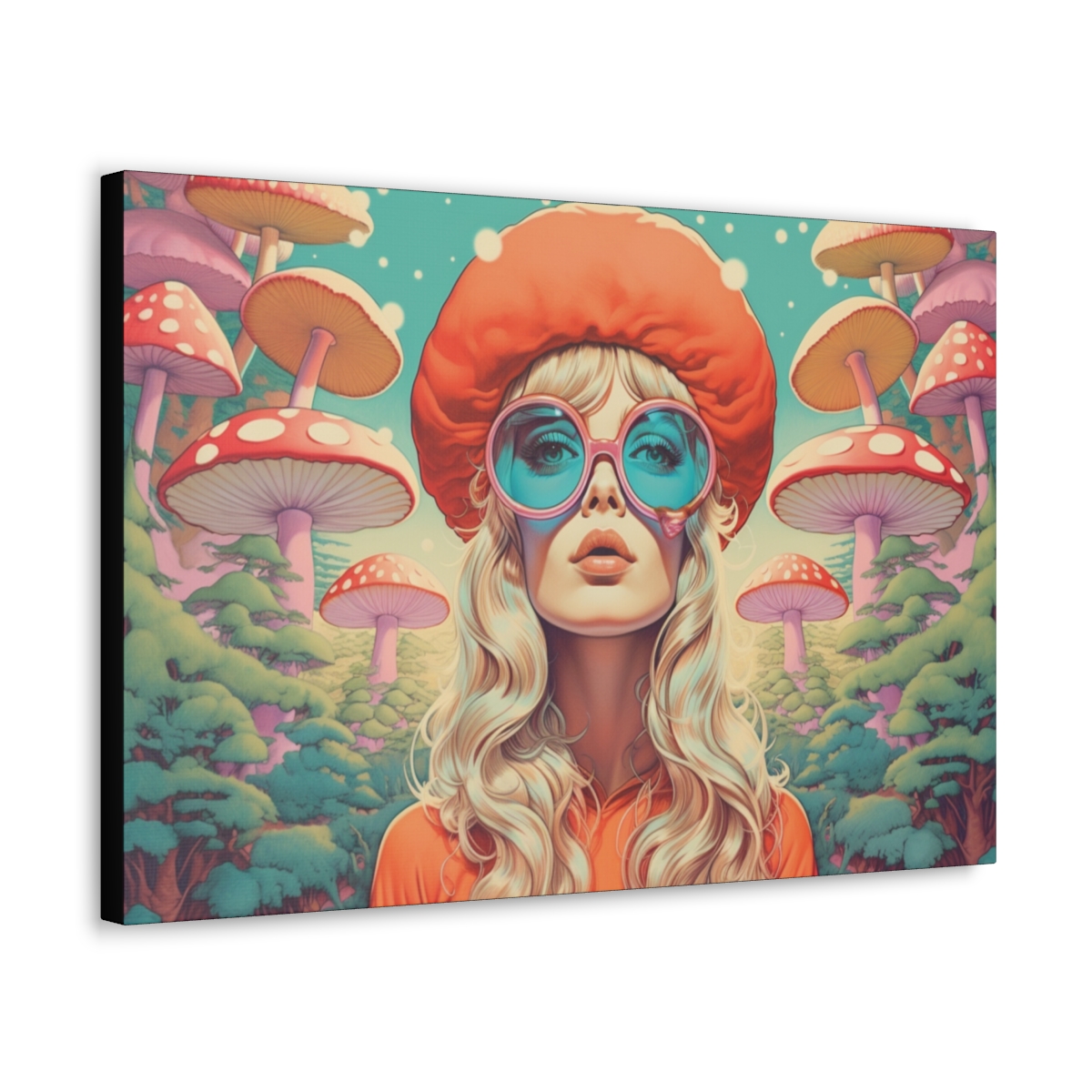 Trippy Mushroom Art Canvas Print: Strange World