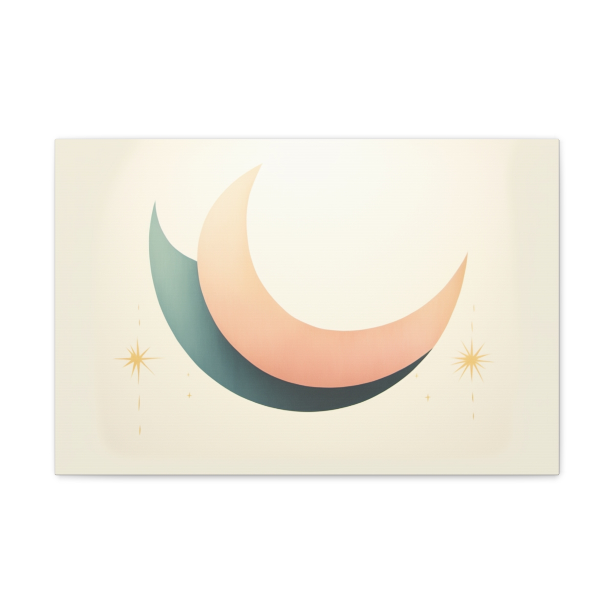Boho Moon Art Canvas Print: Lunar Serenity