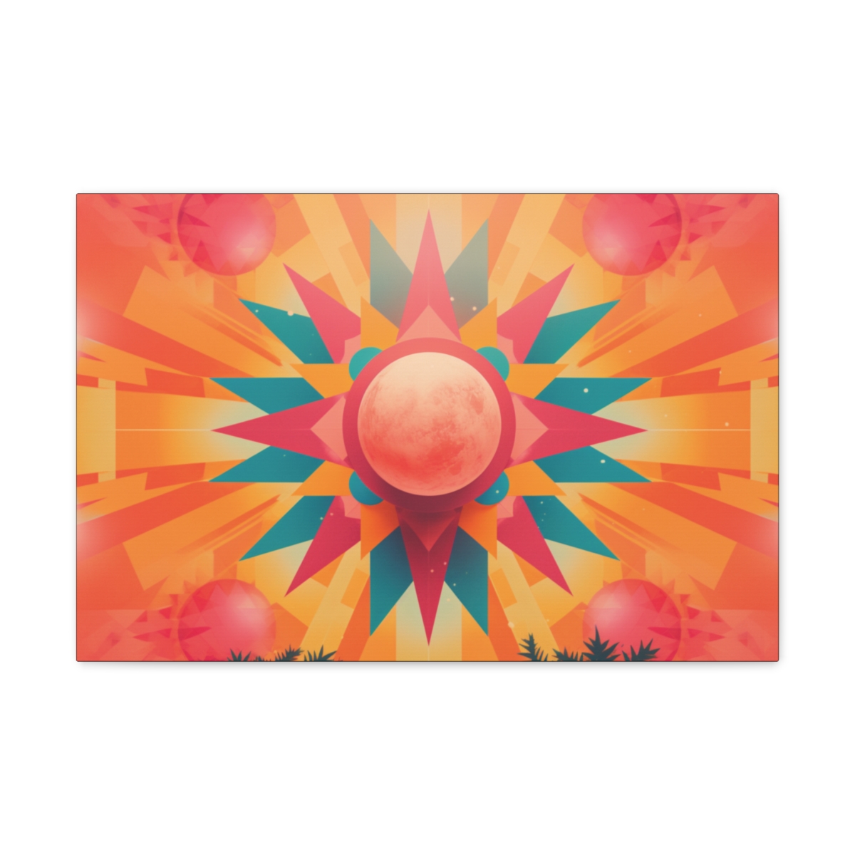Trippy Sun Art Canvas Print: Meadows Of Peace