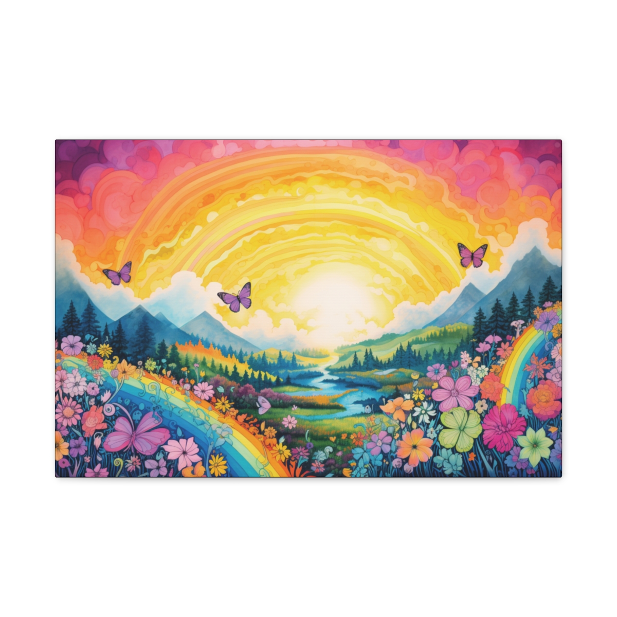 Rainbow Art Canvas Print: Colors Of A Joyful Land