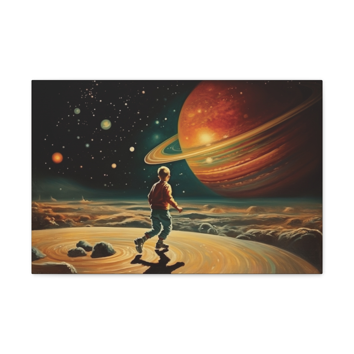 Sci-fi Art Canvas Print: The Daily Stroll Across Planets