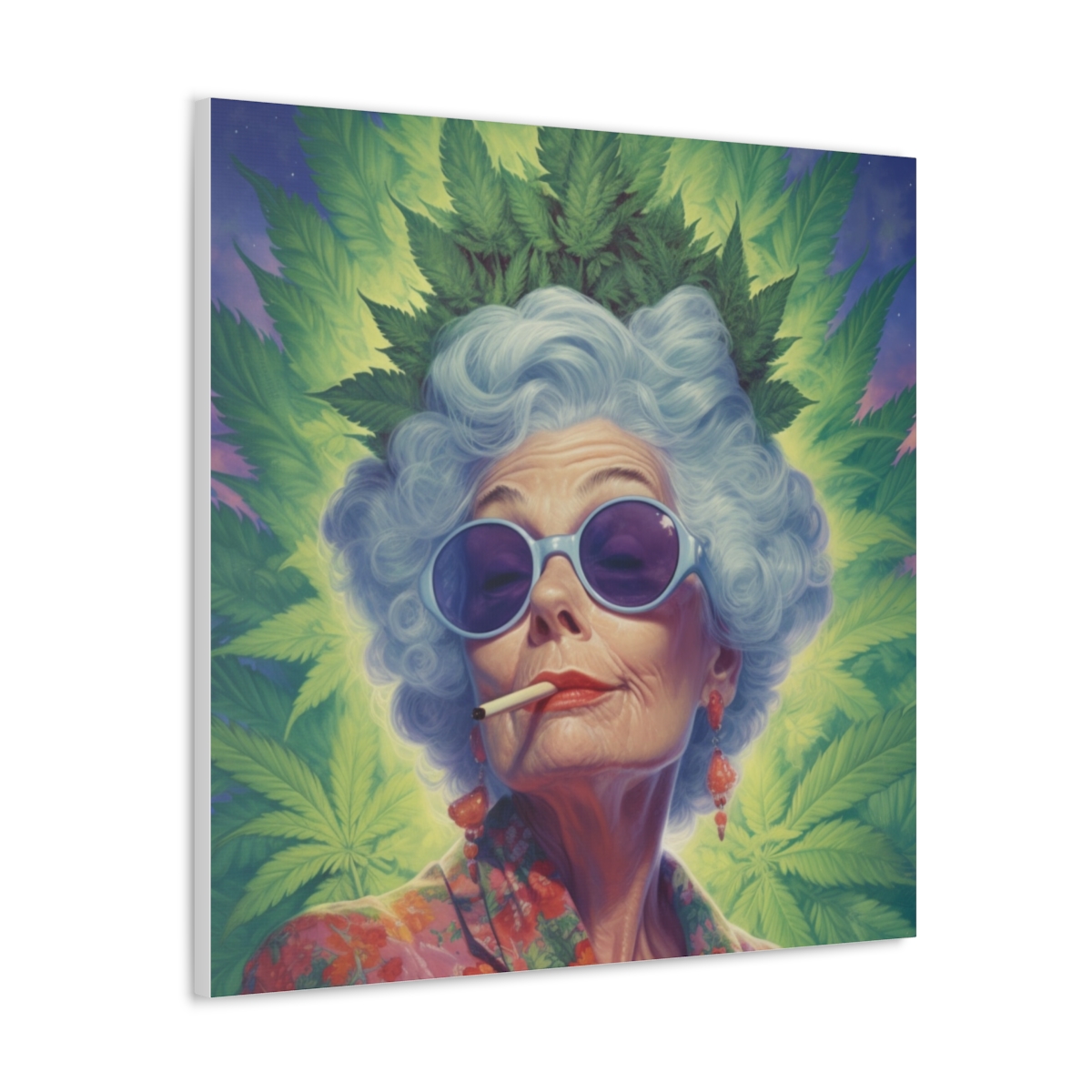 Female Stoner Art Canvas Print: Grandma is So Fucking Cool
