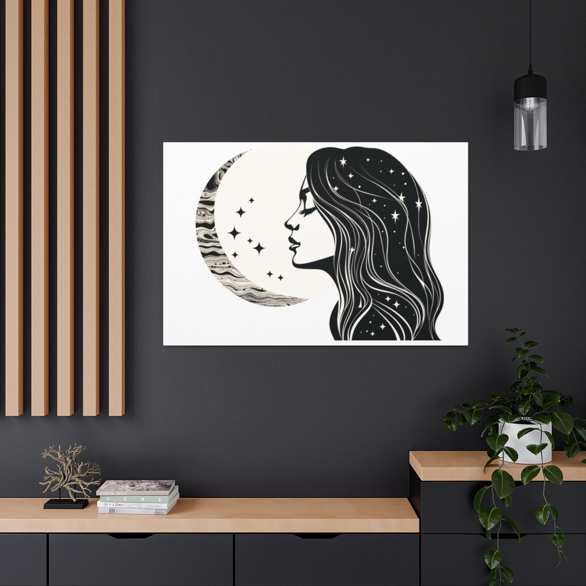 Boho Moon Art: The Tender Kiss