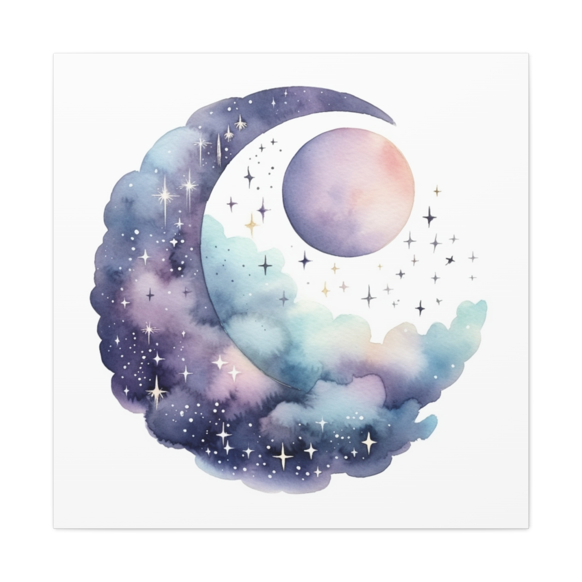 Abstract Bohemian Moon Art Canvas Print: Guardian Of The Night