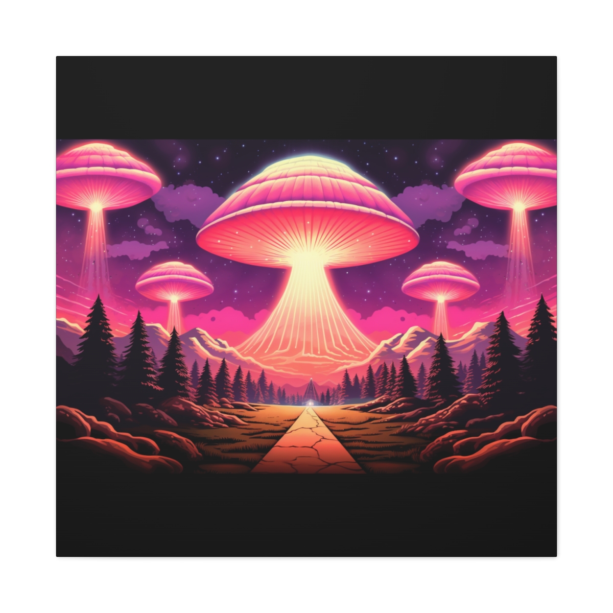 Trippy Fantasy Mushroom Art: River Of Bliss