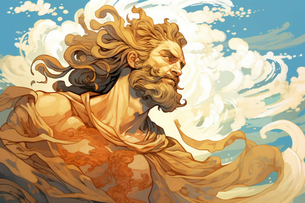 Aeolus as a Greek God that symbolizes wind