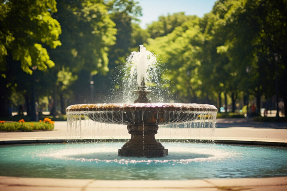 fountain of water as symbols for growth