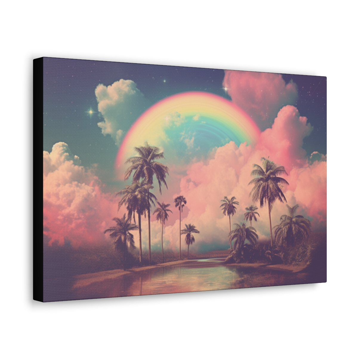Rainbow Ethereal Art Canvas Print: Astral Ripples