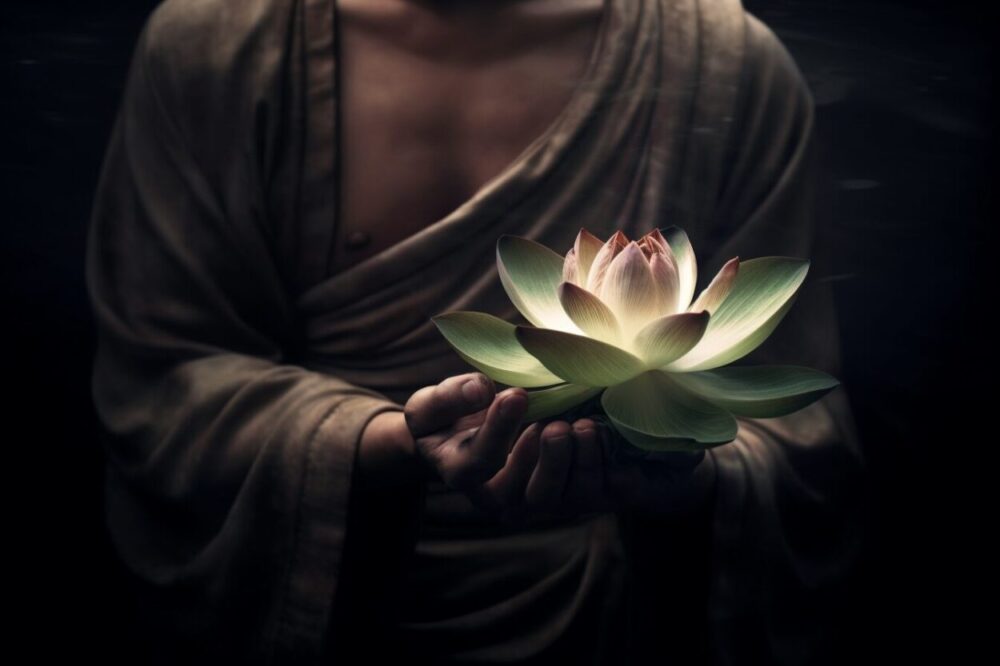 lotus symbolizes transcendence and spiritual progression