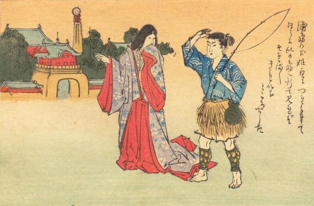 Urashima Tarō and princess of Horai, by Matsuki Heikichi (1899)