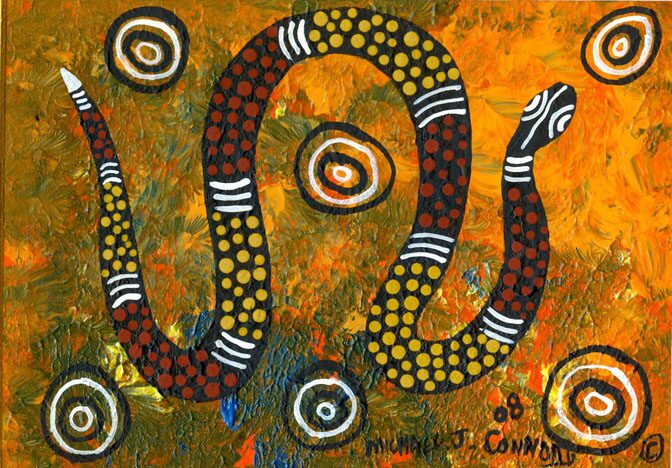 the rainbow serpent in Australian aboriginal creation myths