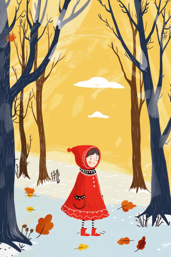 Little Red Riding Hood with the wolf which symbolizes evil