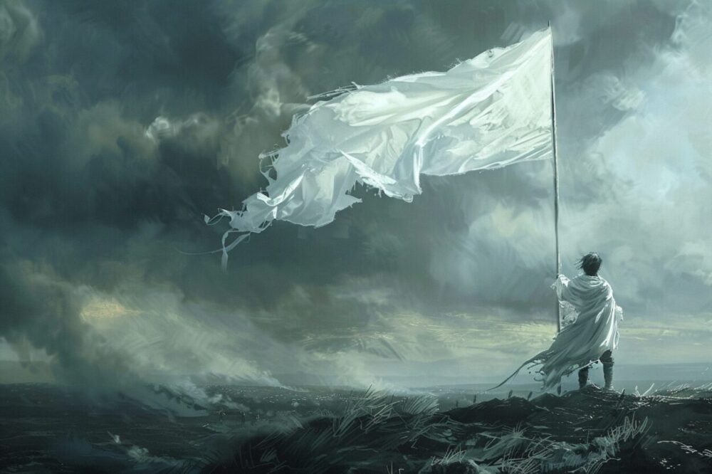 the white flag as symbols of peace
